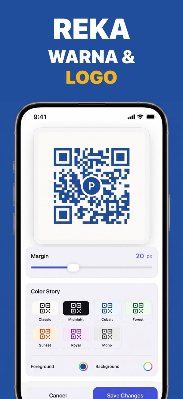 Cipta kod QR tersuai terus pada iPhone