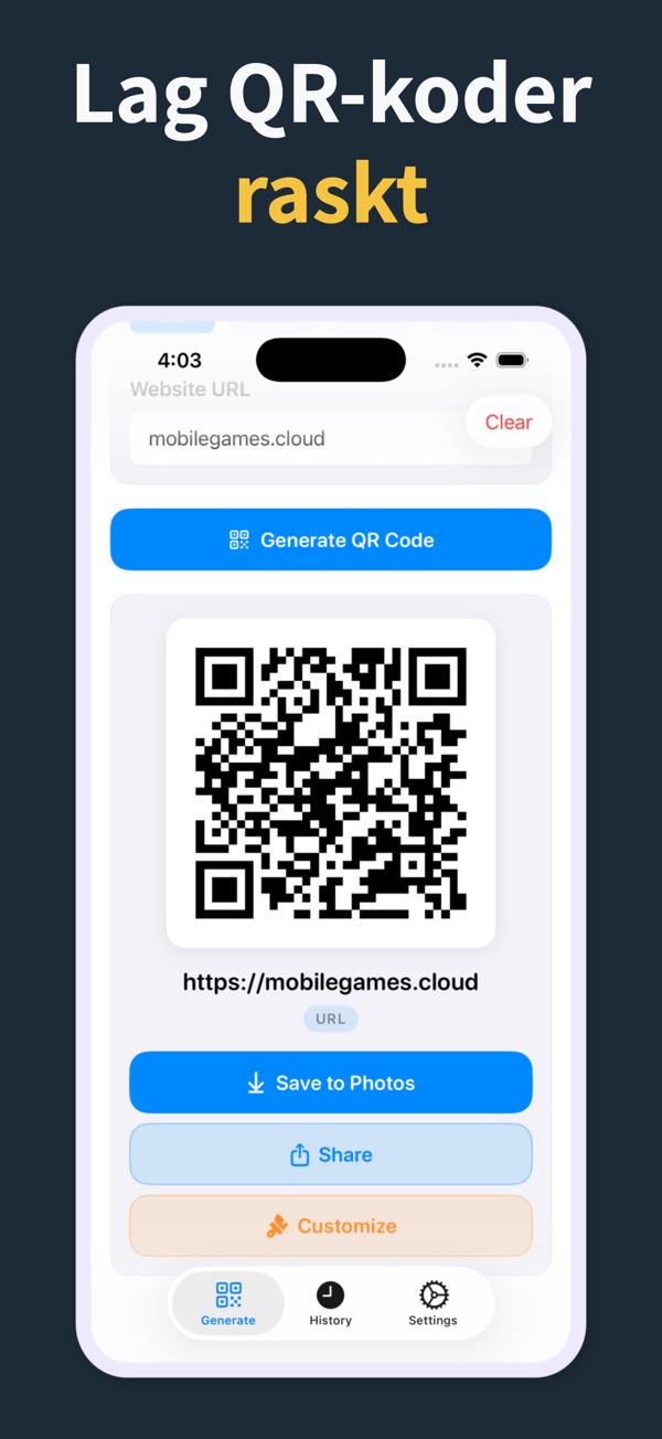 QR Code Generator screenshot
