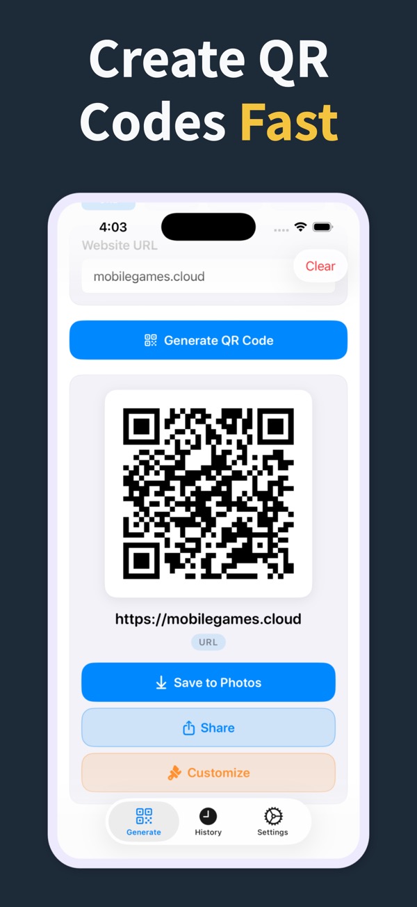 QR Code Generator screenshot